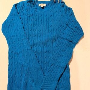 Charter Club Vibrant Blue Cable Knit Sweater